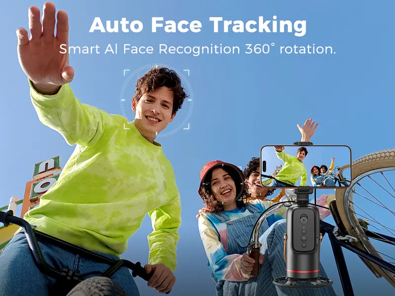 360-Degree Auto Face Tracking Phone Tripod Mount, Hands-Free Phone Holder with Gesture Control, Vlogging Equipment, Smartphone Camera Accessories, Selfie Accessories 360-Degree Auto Face Tracking Phone Tripod Mount, Hands-Free Phone Holder with Gesture Control, Vlogging Equipment, Smartphone Camera Accessories, Selfie Accessories