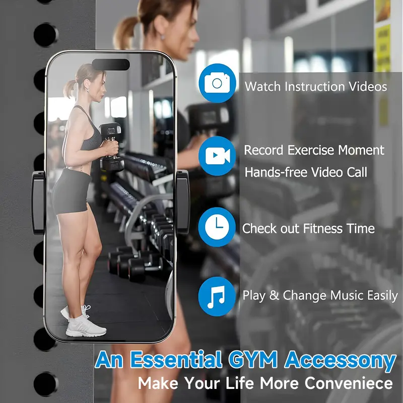 ISEMENA Magnetic Phone Holder for Gym 360° Adjustable
