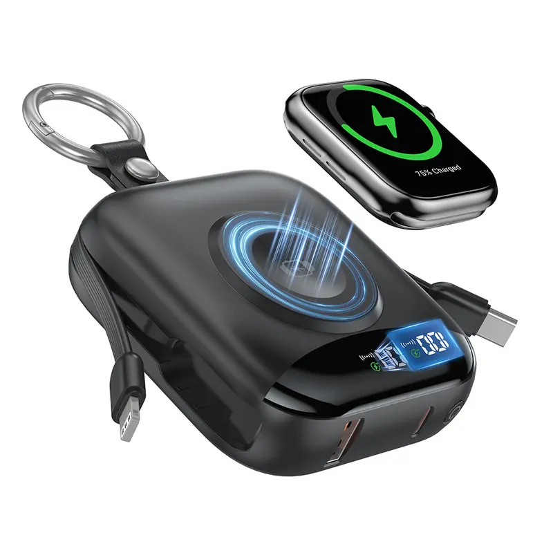 Hcelet 10000mAh 3-in-1 Portable Power Bank with Wireless and Fast Charging