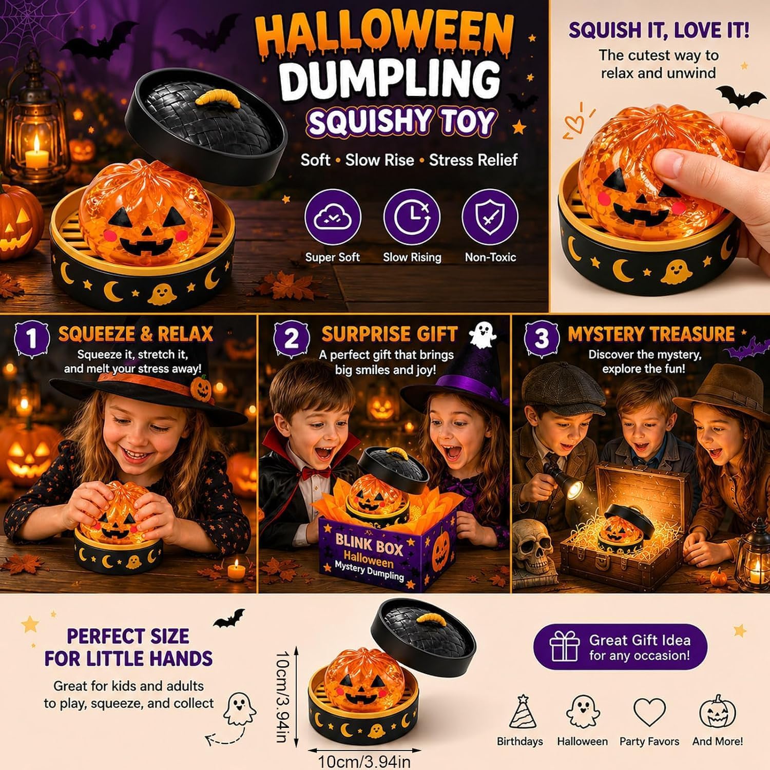 ⚡Hot Sales 🔥Cute Halloween Scary Ghost Maruko Squeeze Toy Set