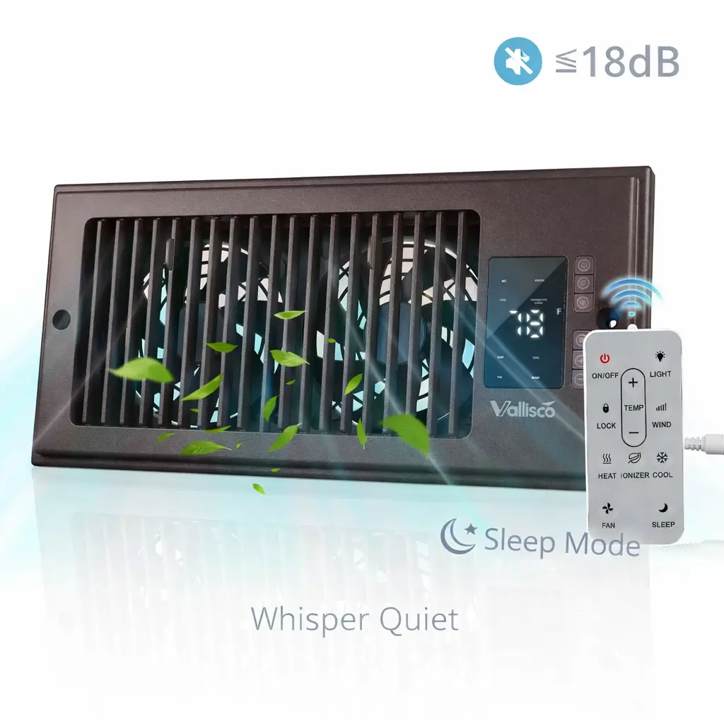 Register Booster Fan for 4” x 10” Vents - 10-Speed Remote Control
