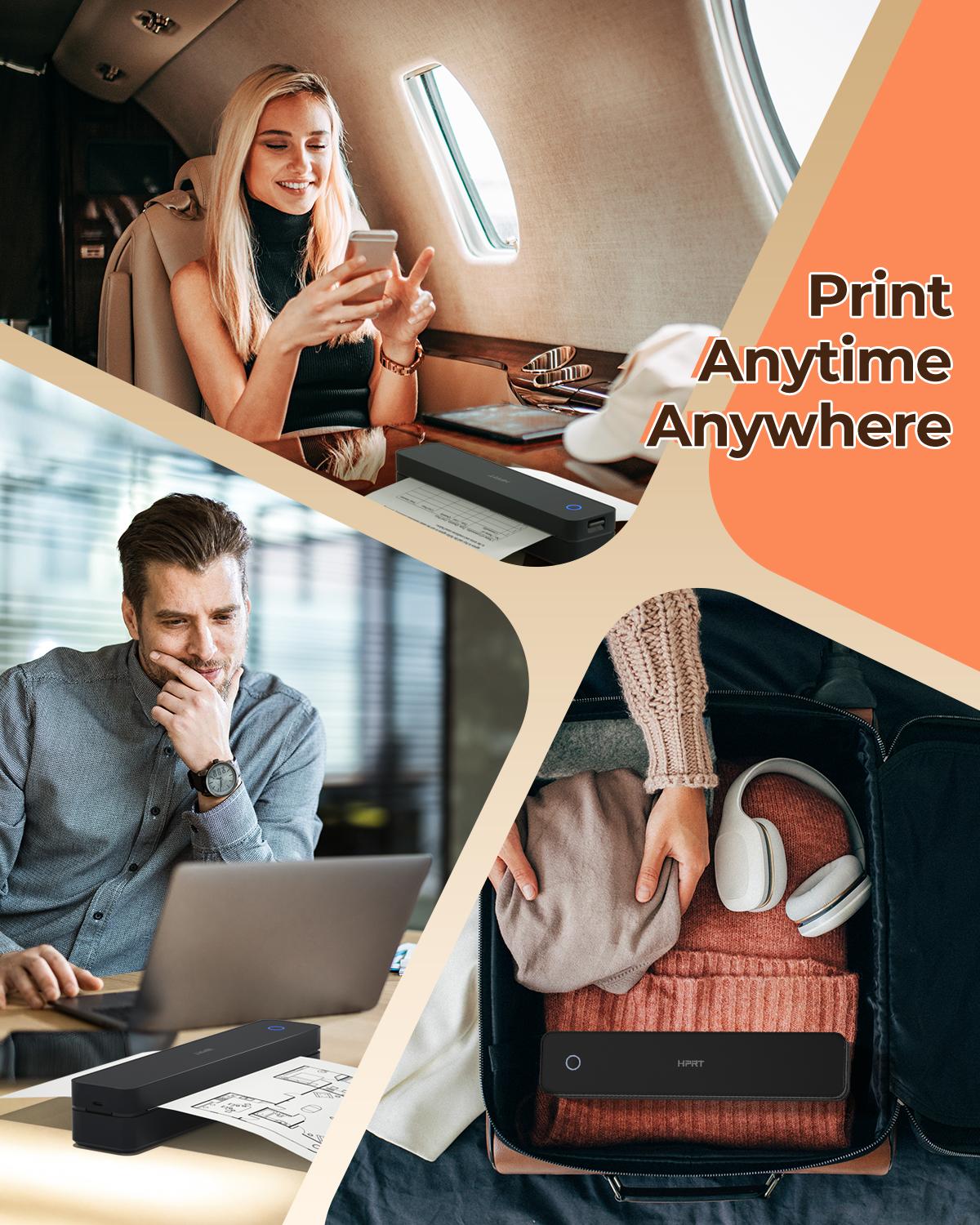 Inkless Portable Printer, Wireless Bluetooth Thermal Printer for Travel & Office, Compatible with iOS, Android & Laptop, Supports 8.5"x11" US Letter & A4 Paper, Compact Thermal Printing#SummerSale
