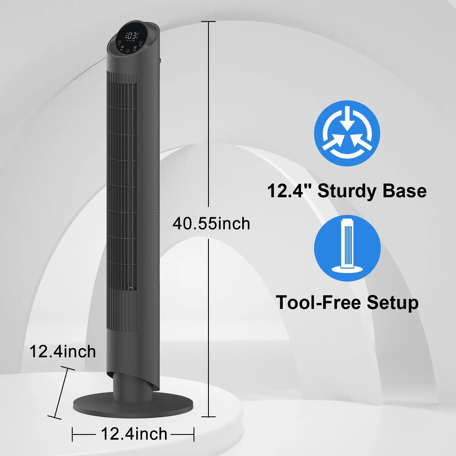 40'' Tower Fan with Oscillation & Quiet Mode
