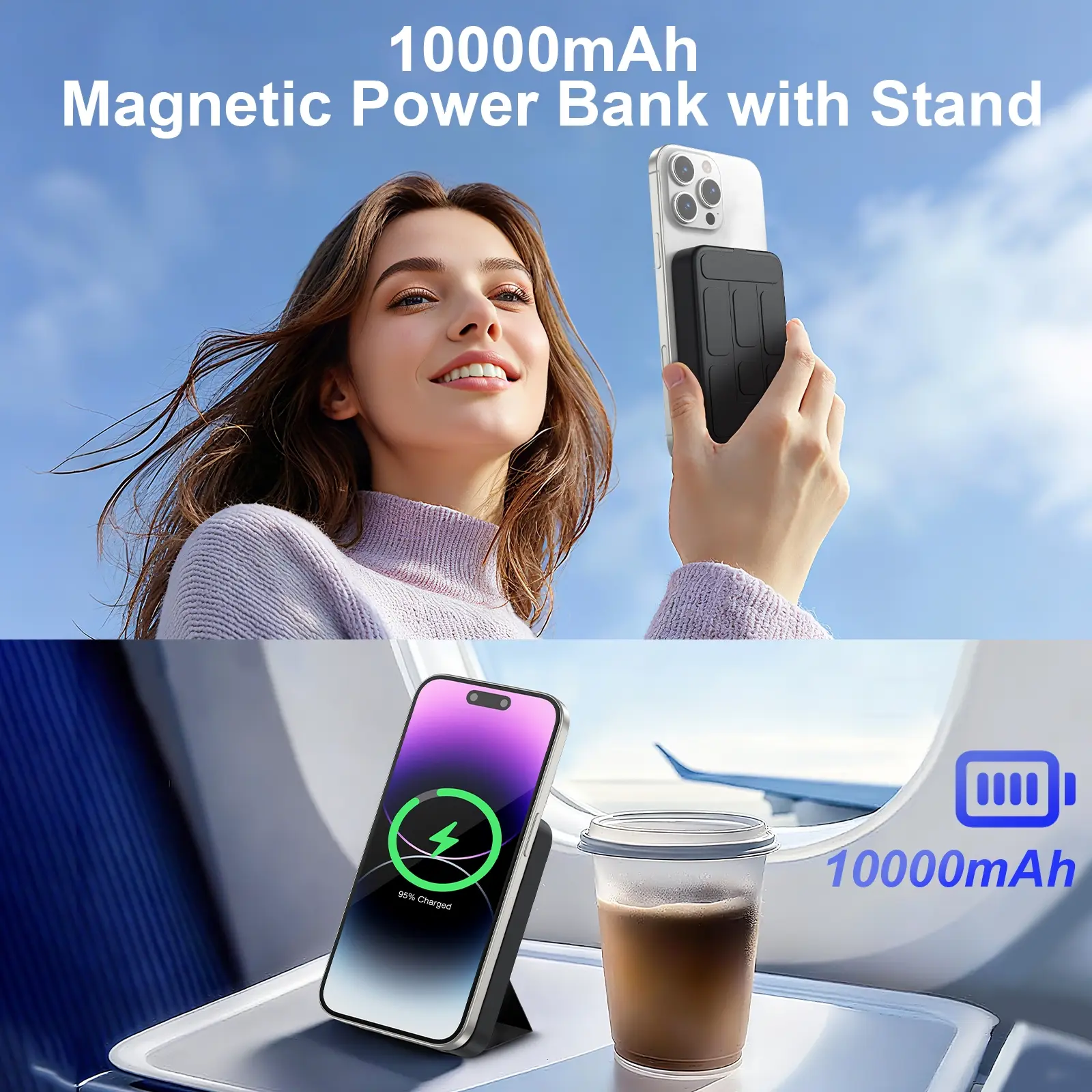 Magnetic Portable 10000mAh Wireless Fast Charger PD 22.5W
