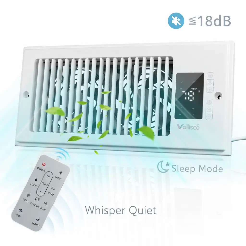 Register Booster Fan for 4” x 10” Vents - 10-Speed Remote Control