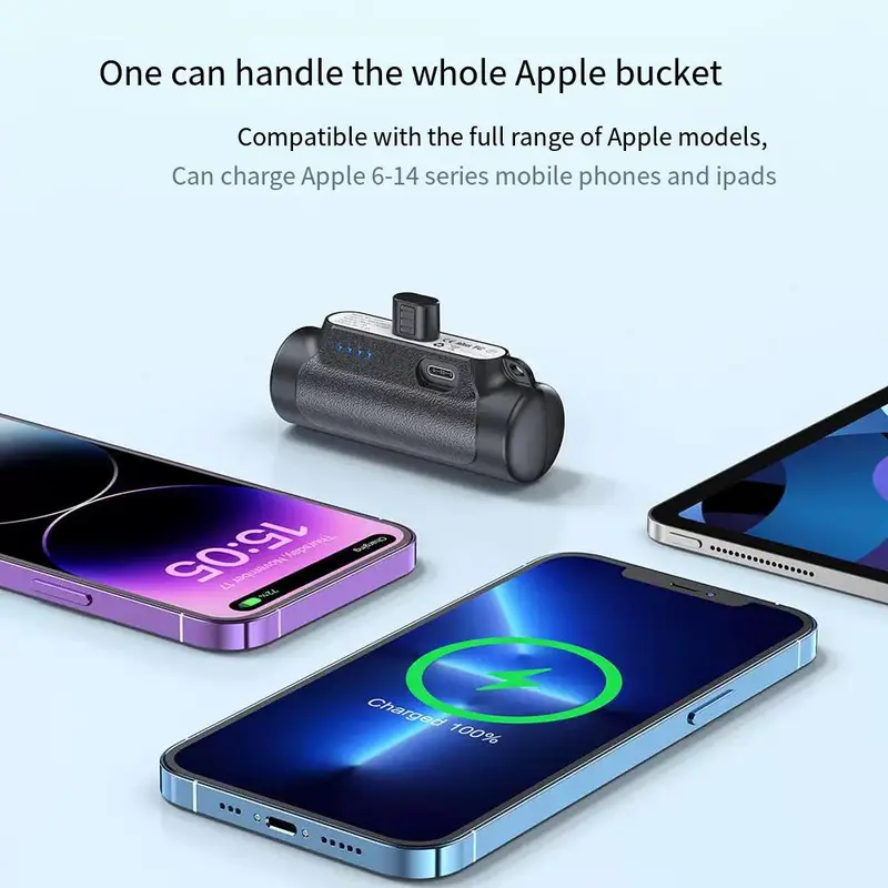 6500mAh Mini Portable Charger Power Bank Black