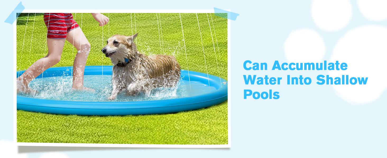 Pecute Dog Splash Pad Sprinkler Mat, Non-Slip Durable Thick PVC Backyard Water Play Mat for Dogs(without PVC pipe ), Portable Pet Wading Pool & Summer Outdoor Toy, dealsforyoudays,petlover,summer essential,summervibes Swimming Pool Set Kiddie Inflatable