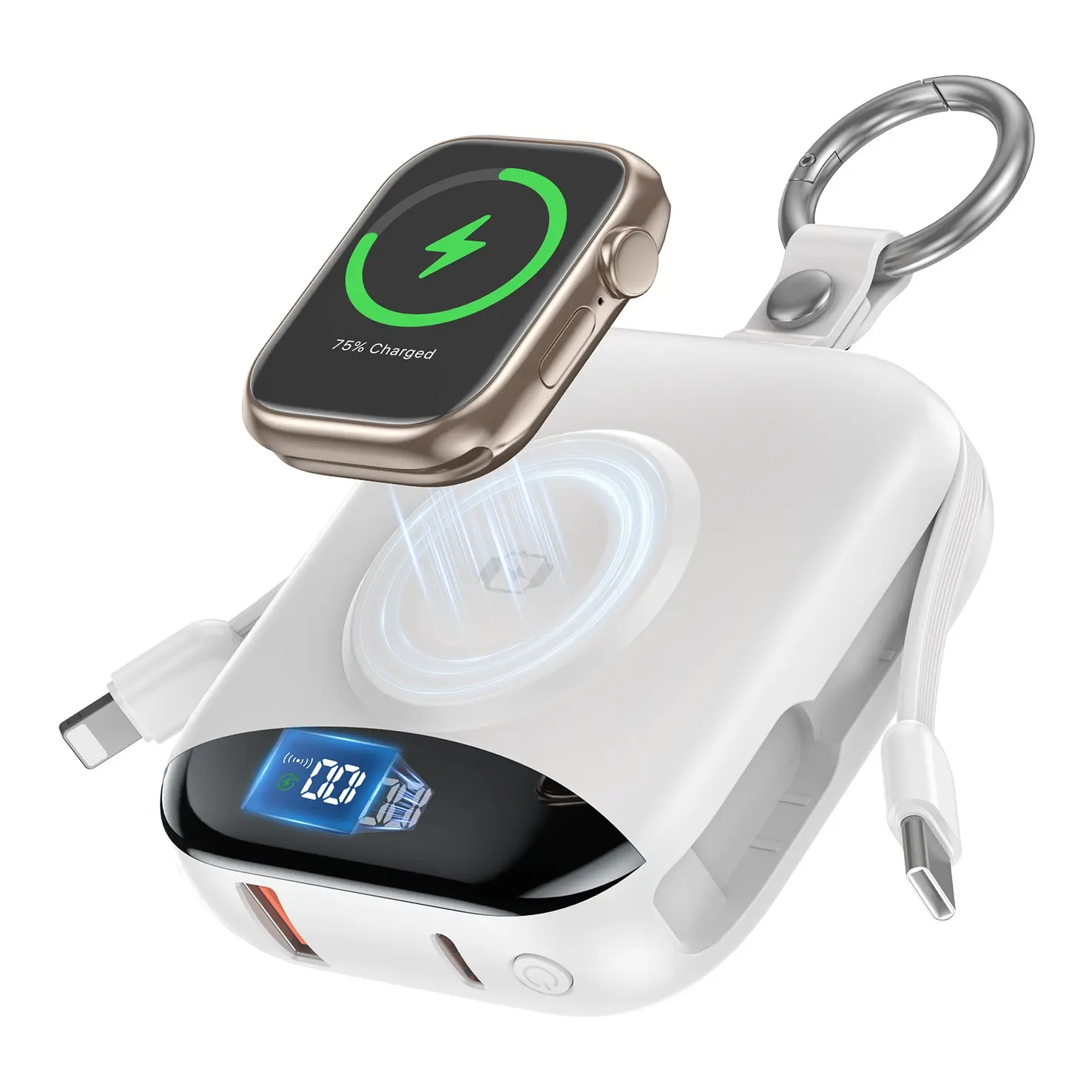 Hcelet 10000mAh 3-in-1 Portable Power Bank with Wireless and Fast Charging
