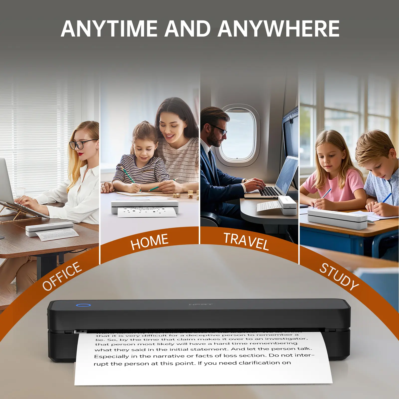 Inkless Portable Bluetooth Thermal Printer for Travel
