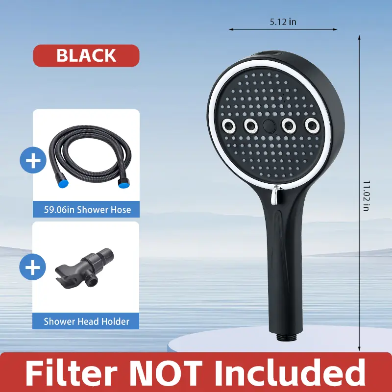Powerful 6-Mode Handheld Shower Head High Pressure Water Spray with Rainfall Massage Pulse Spray Hybrid Bubble Patterns Premium ABS Material Wall Mount Showerhead Modern Bathroom Upgrade Ideal Summer Shower Accessory Perfect Holiday Gift