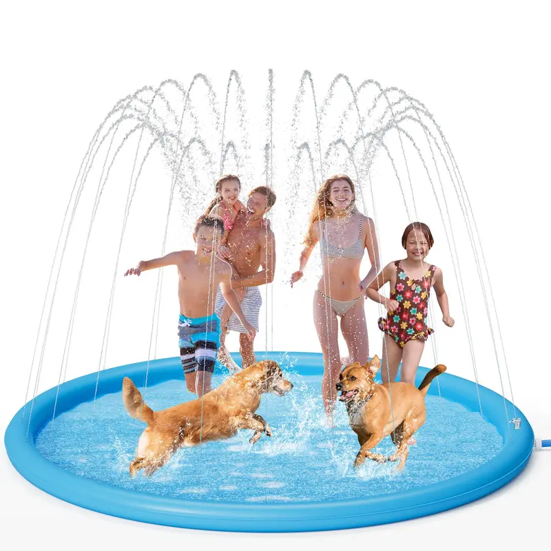 Dog Splash Pad Sprinkler Mat – Durable Non-Slip Water Play Mat