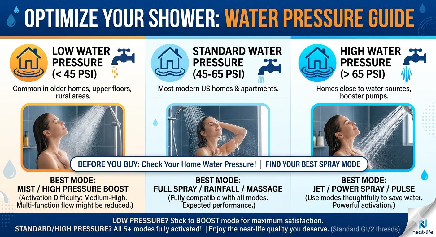 Powerful 6-Mode Handheld Shower Head High Pressure Water Spray with Rainfall Massage Pulse Spray Hybrid Bubble Patterns Premium ABS Material Wall Mount Showerhead Modern Bathroom Upgrade Ideal Summer Shower Accessory Perfect Holiday Gift