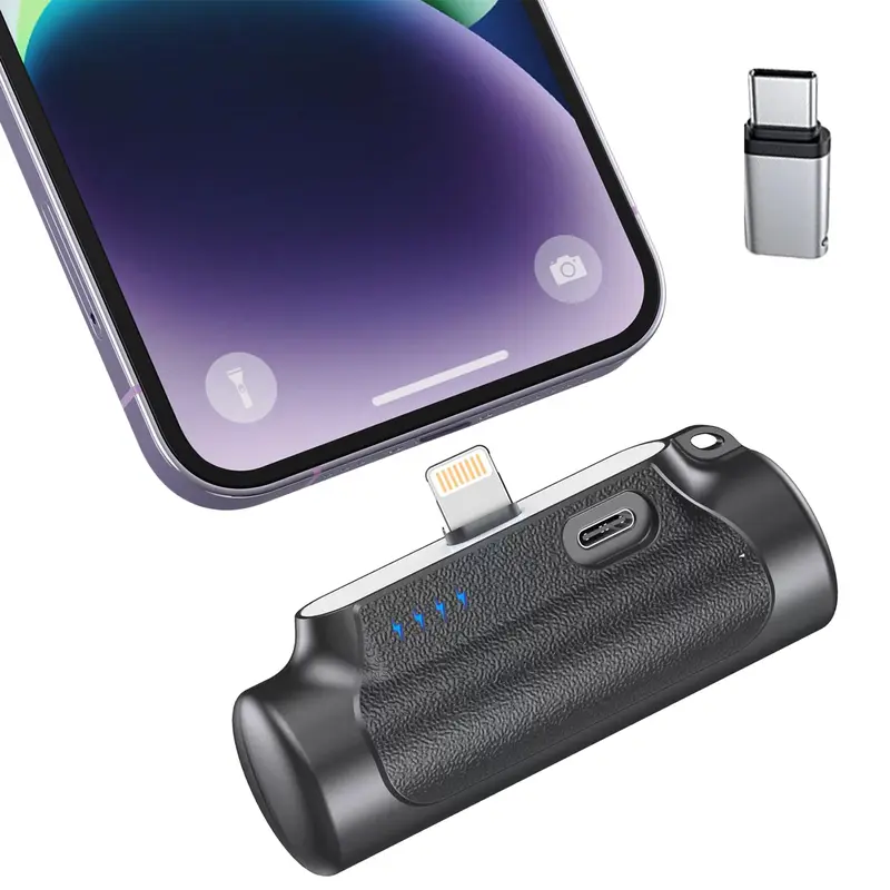 6500mAh Mini Portable Charger Power Bank Black