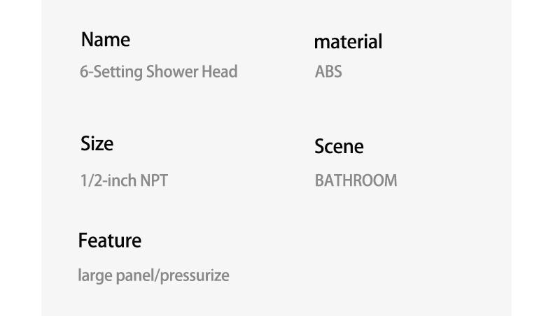 Powerful 6-Mode Handheld Shower Head High Pressure Water Spray with Rainfall Massage Pulse Spray Hybrid Bubble Patterns Premium ABS Material Wall Mount Showerhead Modern Bathroom Upgrade Ideal Summer Shower Accessory Perfect Holiday Gift