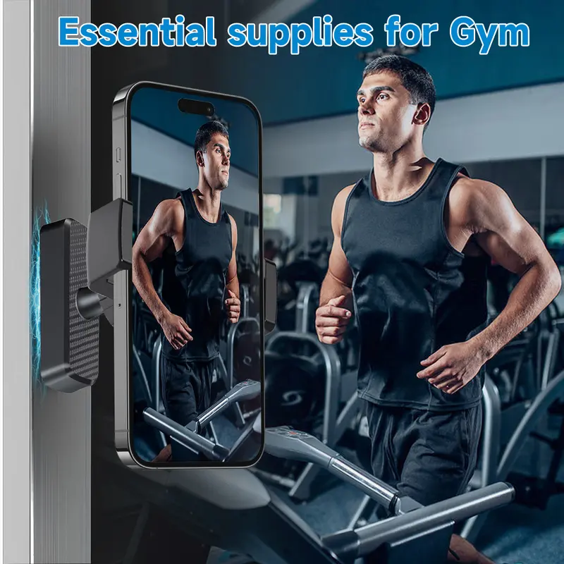 ISEMENA Magnetic Phone Holder for Gym 360° Adjustable
