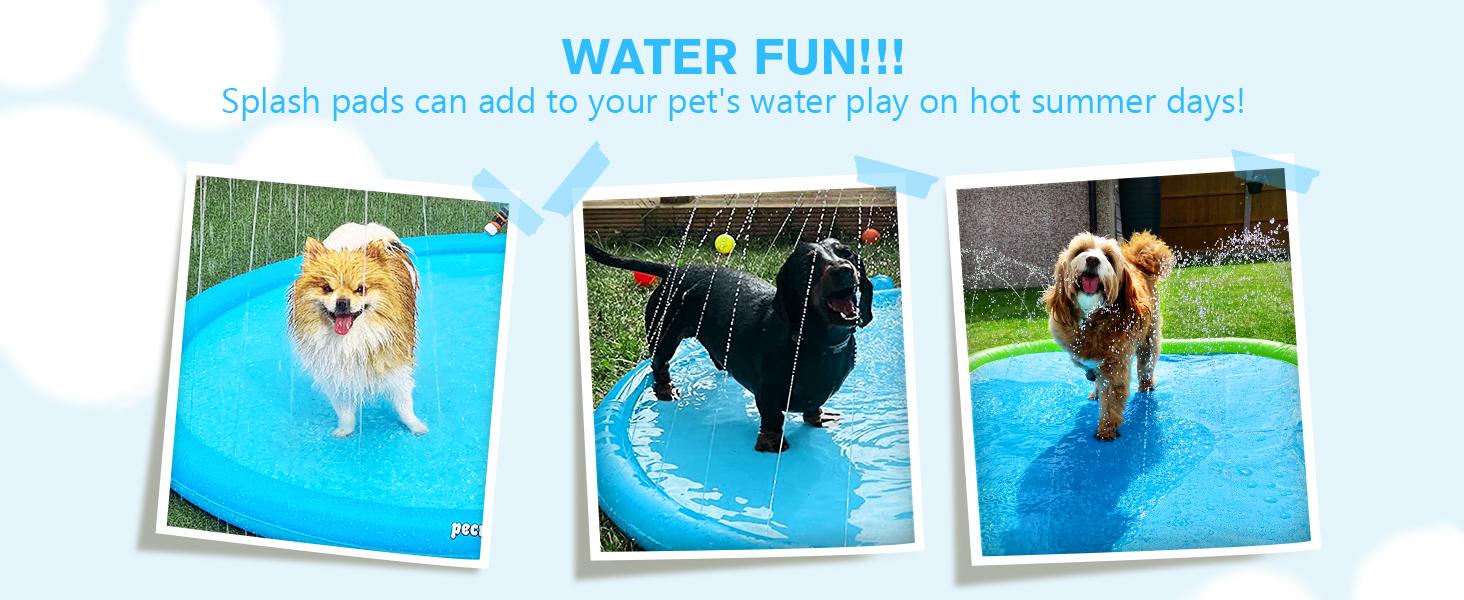 Pecute Dog Splash Pad Sprinkler Mat, Non-Slip Durable Thick PVC Backyard Water Play Mat for Dogs(without PVC pipe ), Portable Pet Wading Pool & Summer Outdoor Toy, dealsforyoudays,petlover,summer essential,summervibes Swimming Pool Set Kiddie Inflatable