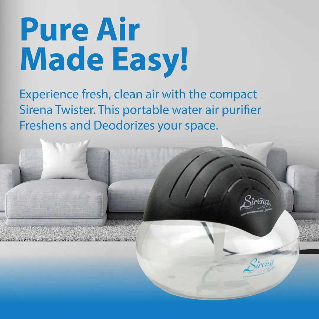 Twister Black Air Purifier Water Filter LED Night Light