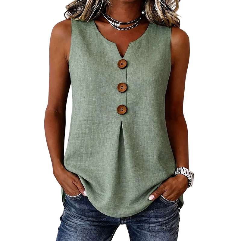 👗🌿☀️ Women's V-Neck Sleeveless Cotton Linen Vest – Breathable, Soft & Lightweight – Perfect for Layering or Wearing Alone on Warm Days 🌸🍃