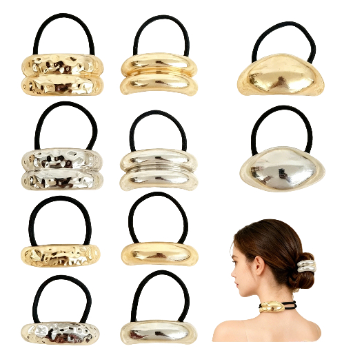 ✨ 4PC Metal Hair Ties | Snag-Free & Stylish Hair Accessories 🎀