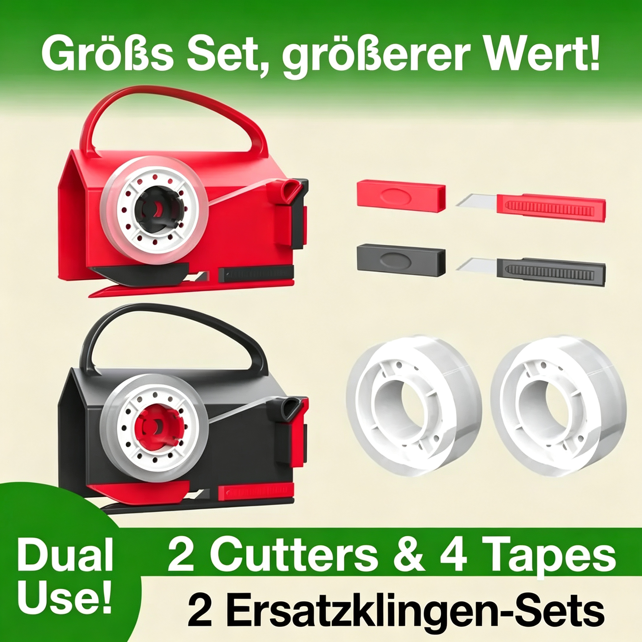 2-in-1 Wrapping Paper Cutter & Tape Dispenser 