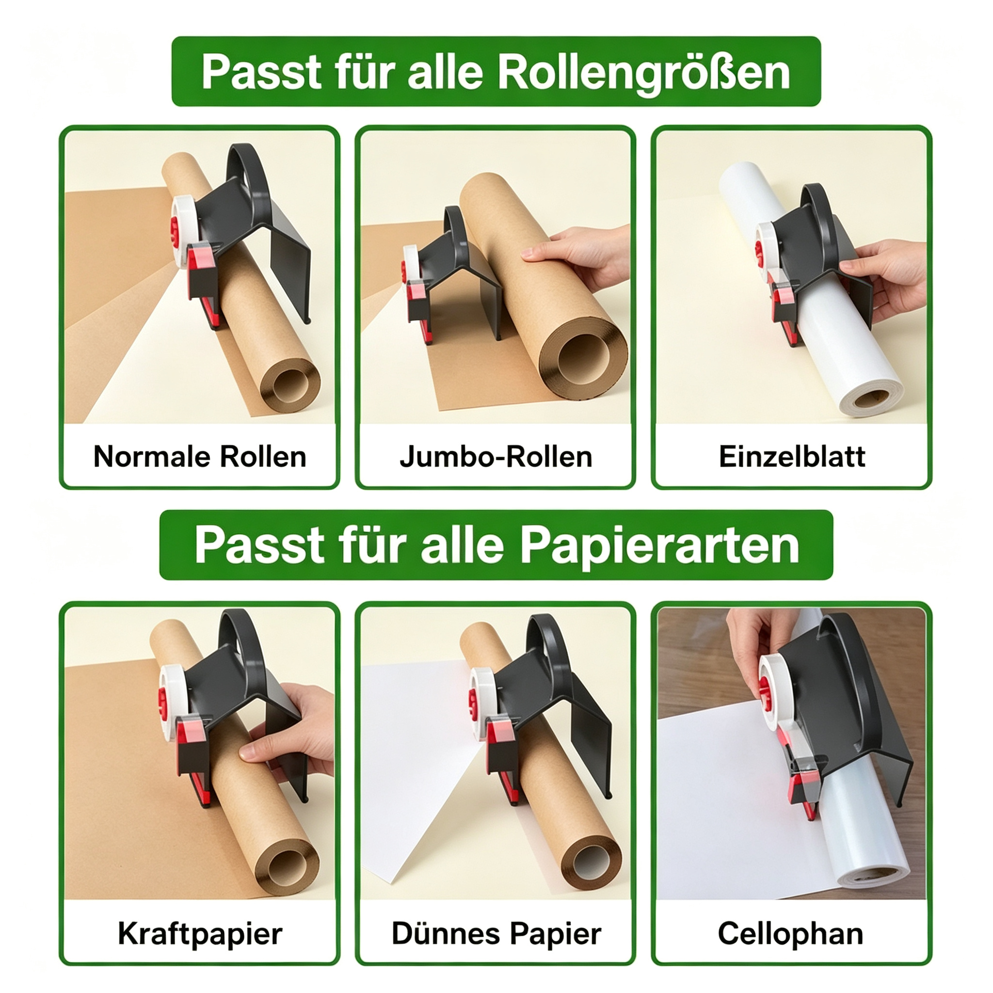 2-in-1 Wrapping Paper Cutter & Tape Dispenser 