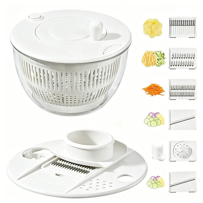 UFORU Large Salad Spinner 3-in-1 with Strainer & Slicer