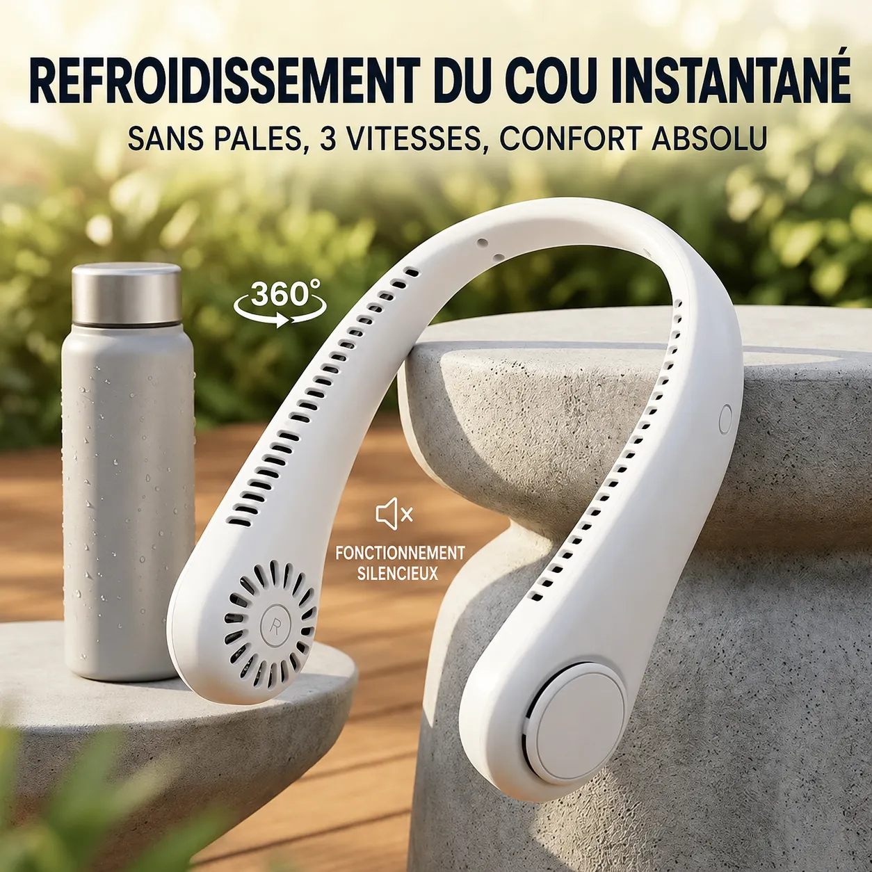 🔥Dernier jour – 60 % de réduction🔥🍃Ventilateur de cou portable sans pales à 360°