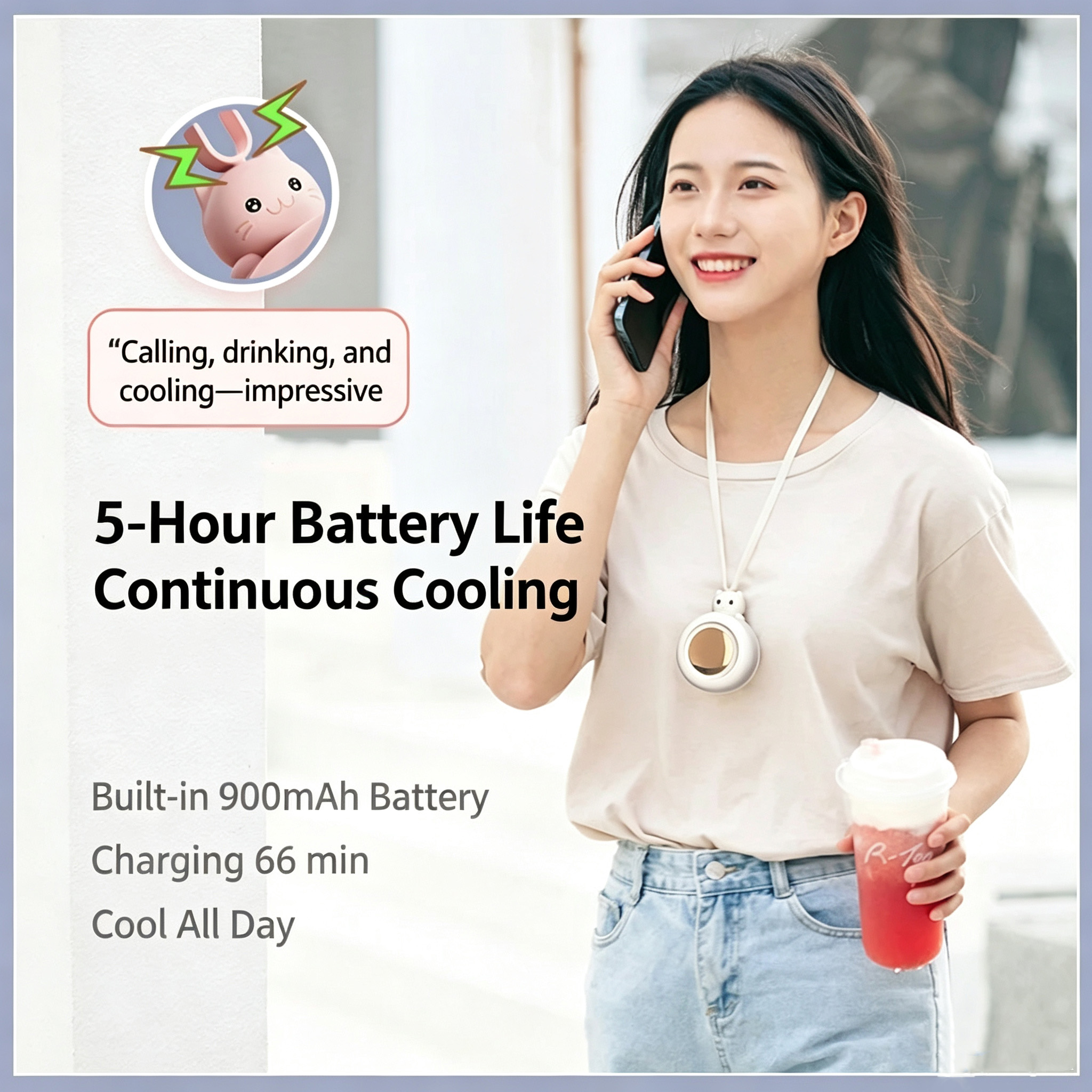 ✨ Clip On Pocket Portable Fan ｜Strong Wind Output Mini Wearable Cooler for Travel & Outdoor Use 🌬️