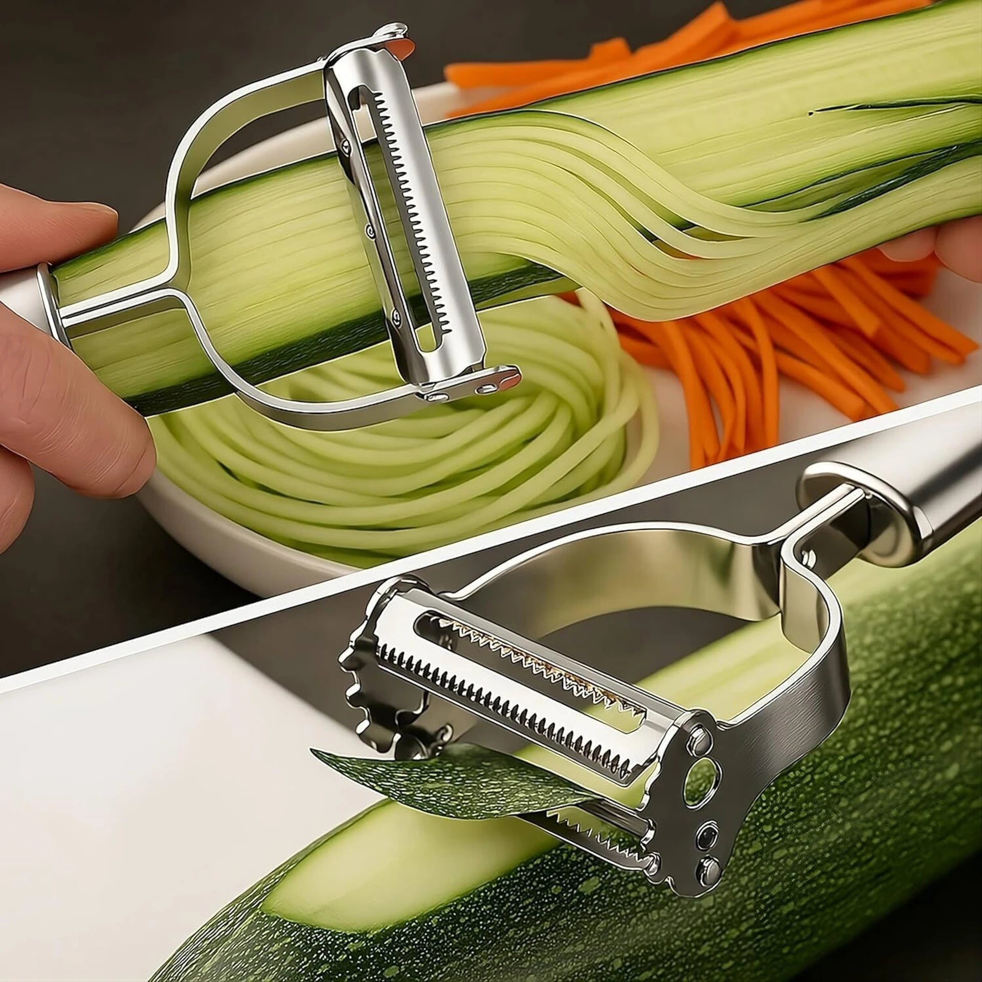 Multipurpose Stainless Steel Vegetable Peeler – Julienne Cutter & Slicer Tool
