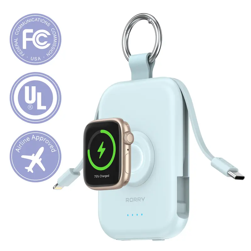 RORRY 5000mAh Portable Charger for Apple Watch & iPhone