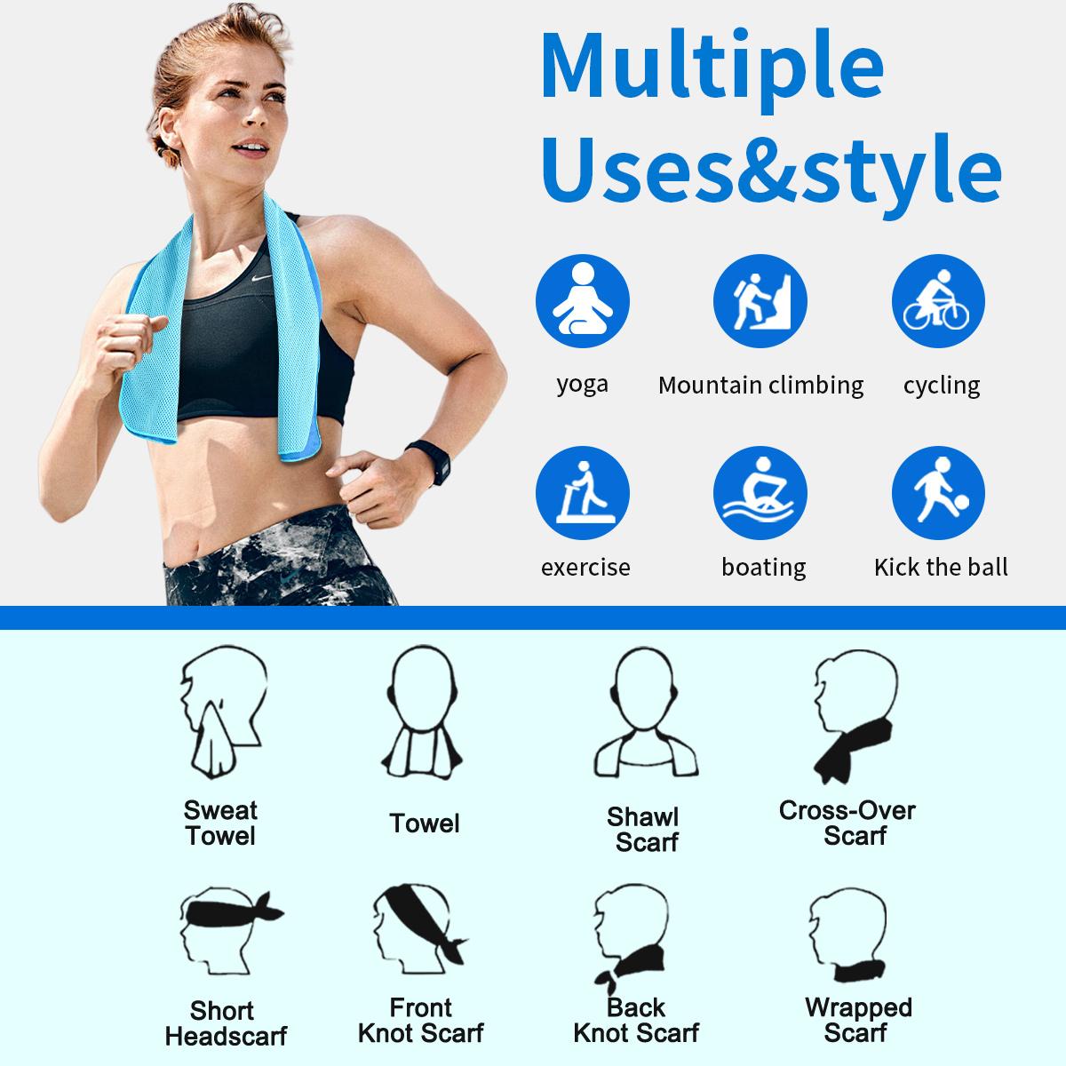 Portable Cooling Towel, 1 Count Soft and Breathable Cooling Towel for Yoga, Sports, Running, Gym Workouts, Camping, Fitness, and Other Outdoor Activities, Multifunctional Towel #GLOBAL PICKS