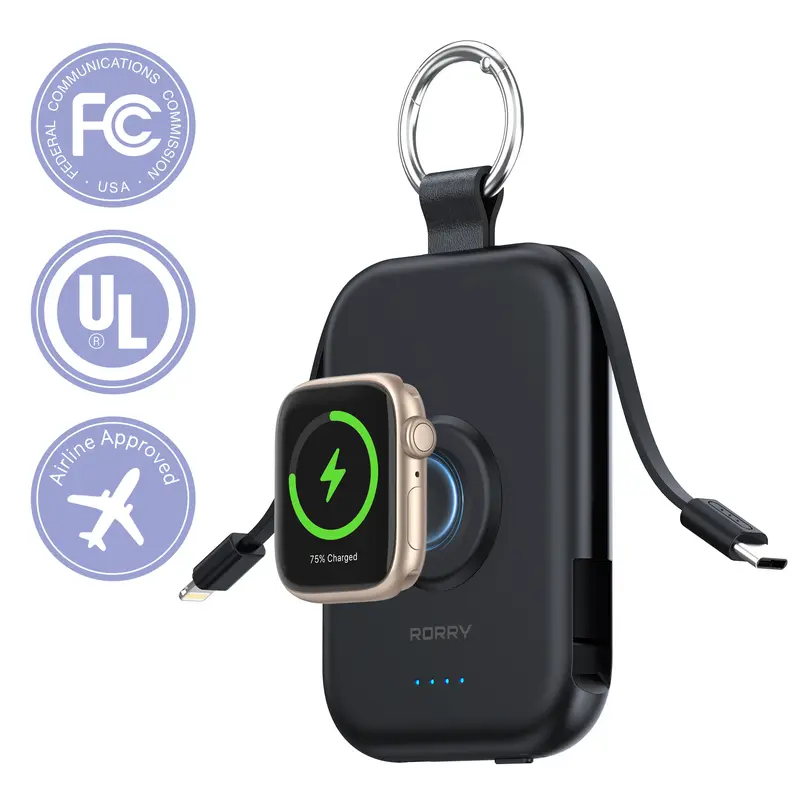 RORRY 5000mAh Portable Charger for Apple Watch & iPhone
