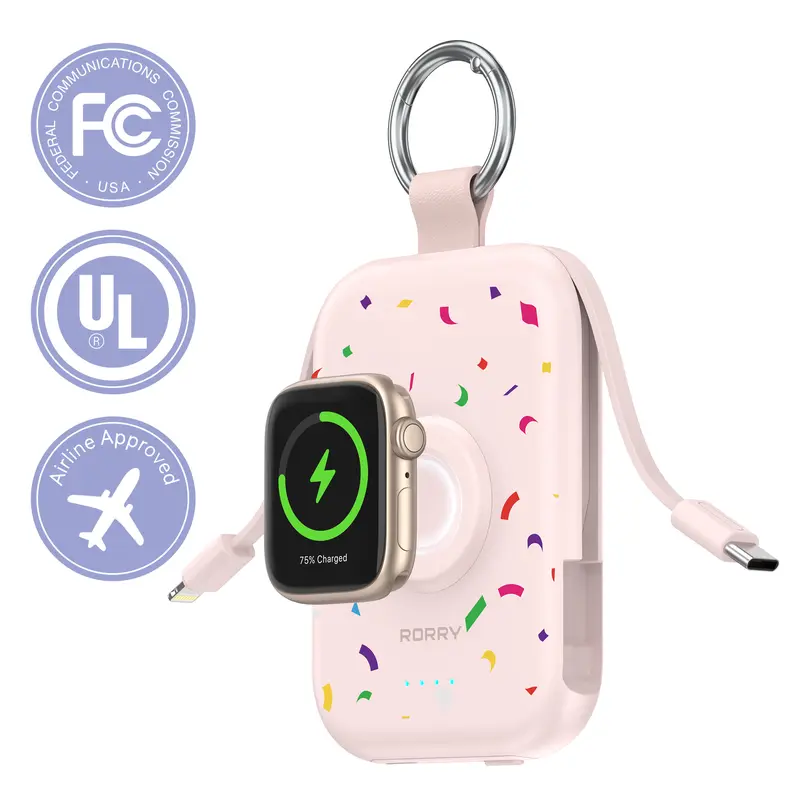 RORRY 5000mAh Portable Charger for Apple Watch & iPhone