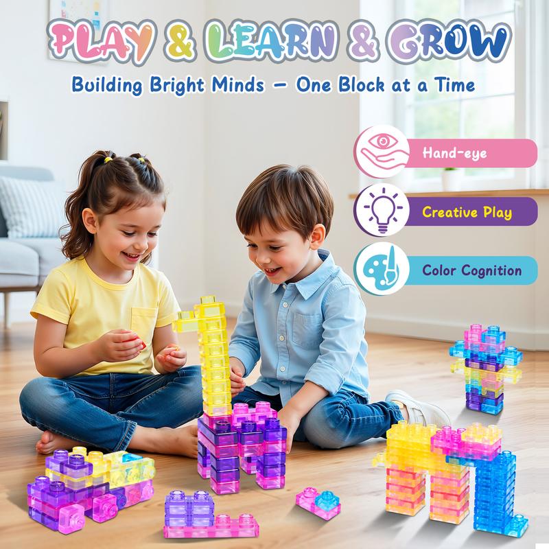 Soft Jelly Blocks , Squishy Multi-color Stacking Jelly Building Blocks Toy Set