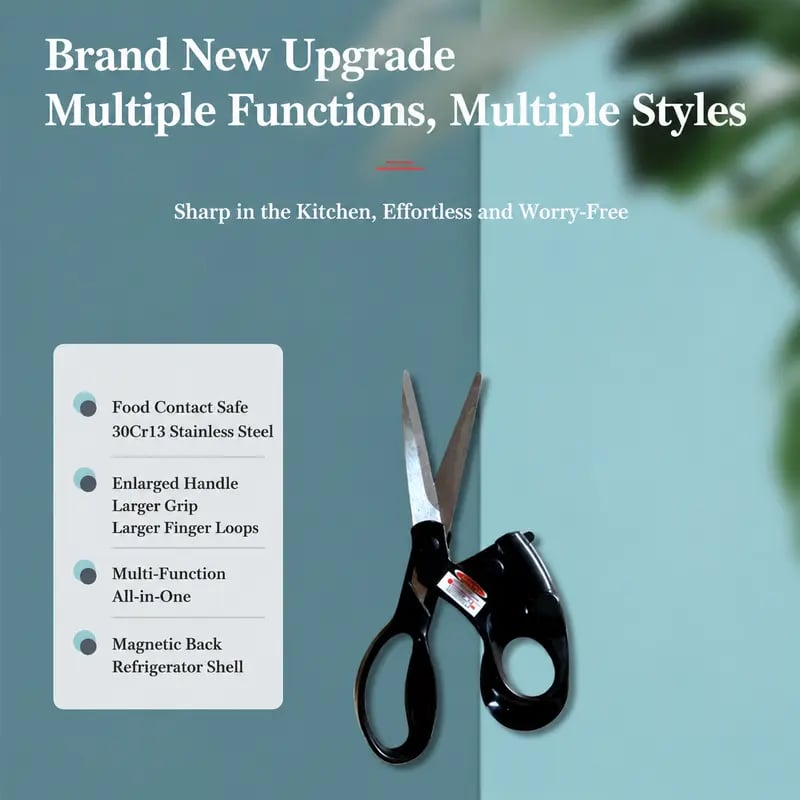 Heavy-Duty Laser-Guided Scissors – Ergonomic Stainless Steel for Fabric, Paper & Crafts