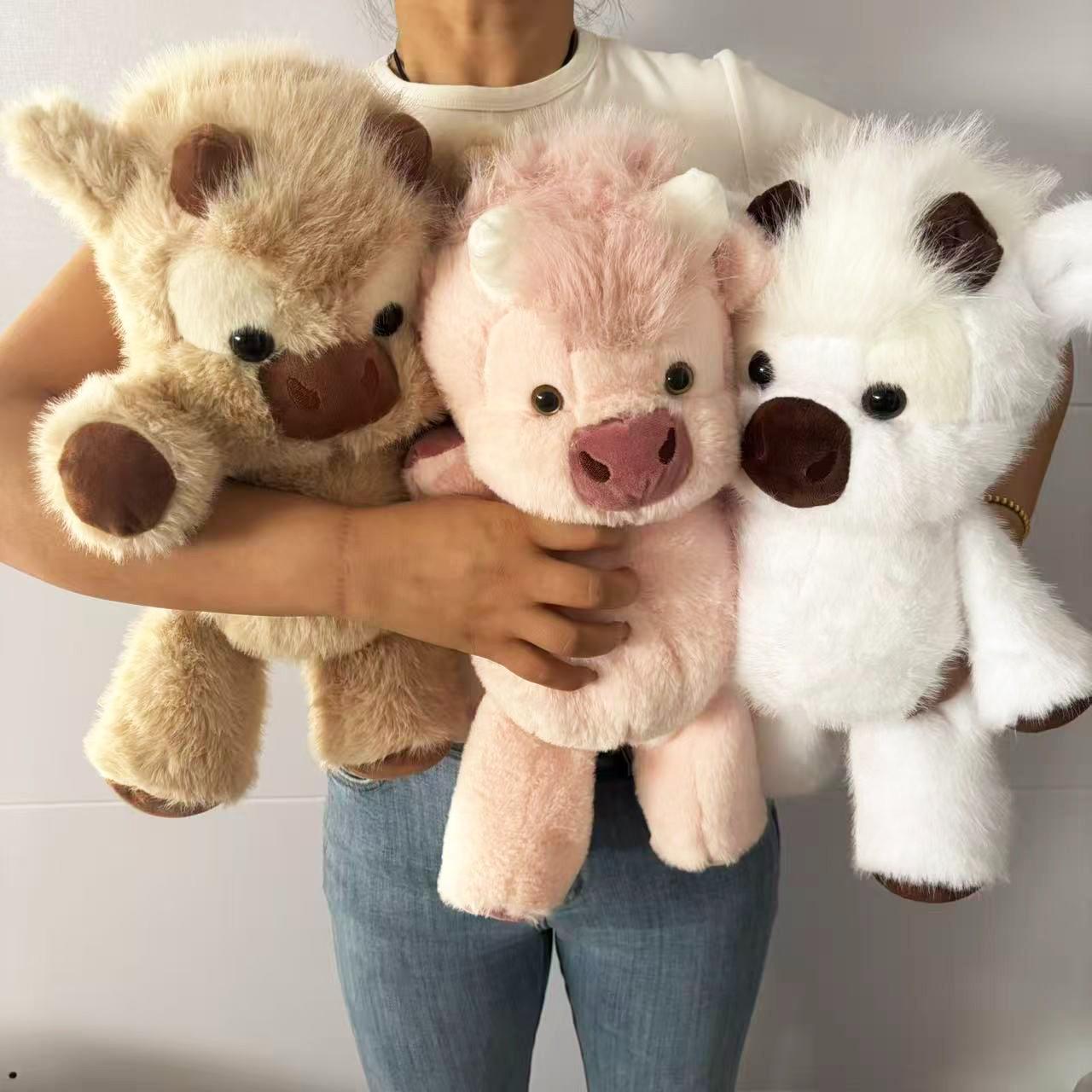 Running Highland Cow Plush Toy, Soft Fluffy Stuffed Animal, Cute Stuffed Animal, Cuddly Stuffed Animals, Kawaii Stuffed Animals, Soft Huggable, Perfect for Kids Birthday Gifts, Valentine's Day, Mother's Day, Graduation, Wedding