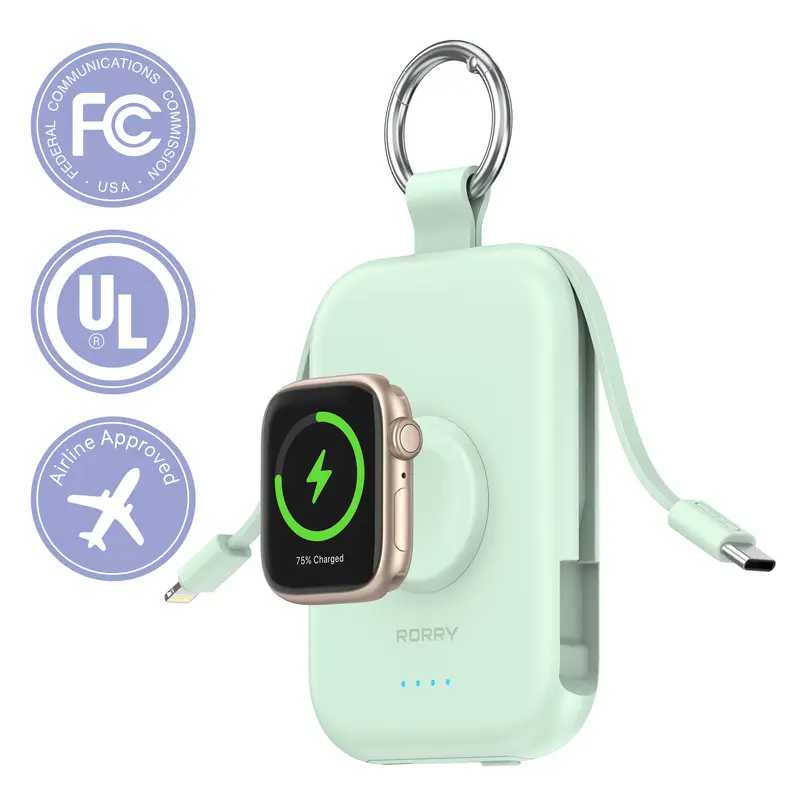 RORRY 5000mAh Portable Charger for Apple Watch & iPhone