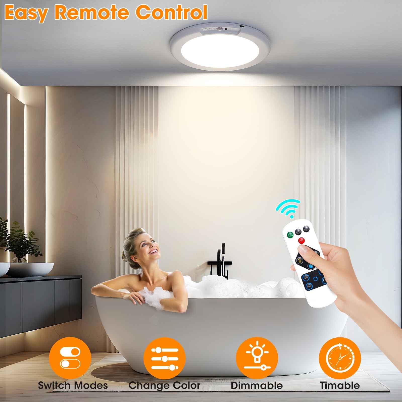 Rechargeable Ceiling Light With Remote