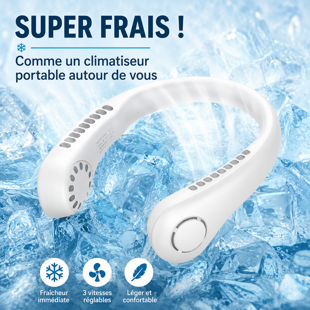 🔥Dernier jour – 60 % de réduction🔥🍃Ventilateur de cou portable sans pales à 360°