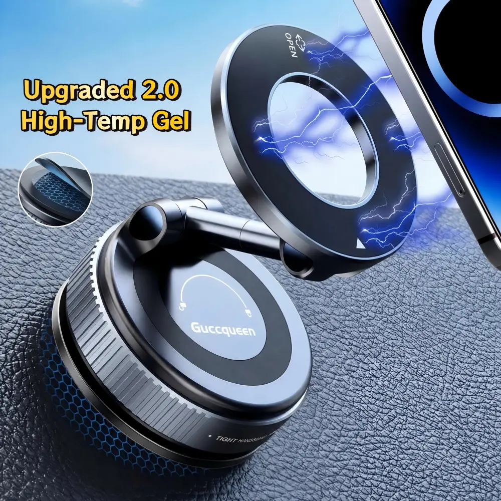 Guccqueen 2.0 Foldable Magnetic Car Phone Holder - MagSafe Compatible