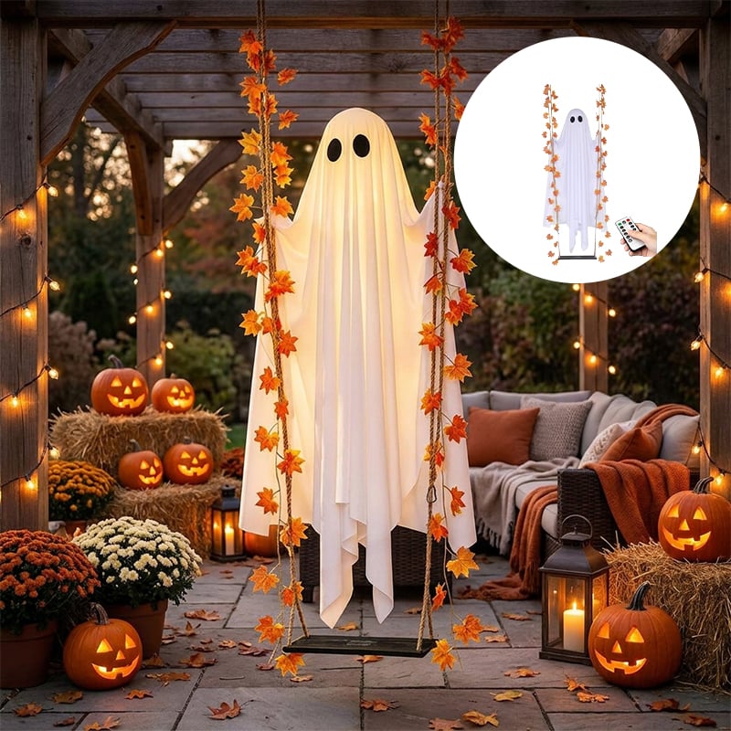 LED Light-UpSwinging Ghost Halloween Decoration