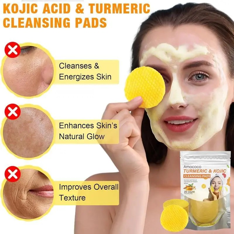 Turmeric & Kojic Cleansing Pads - 20pcs Deep Clean