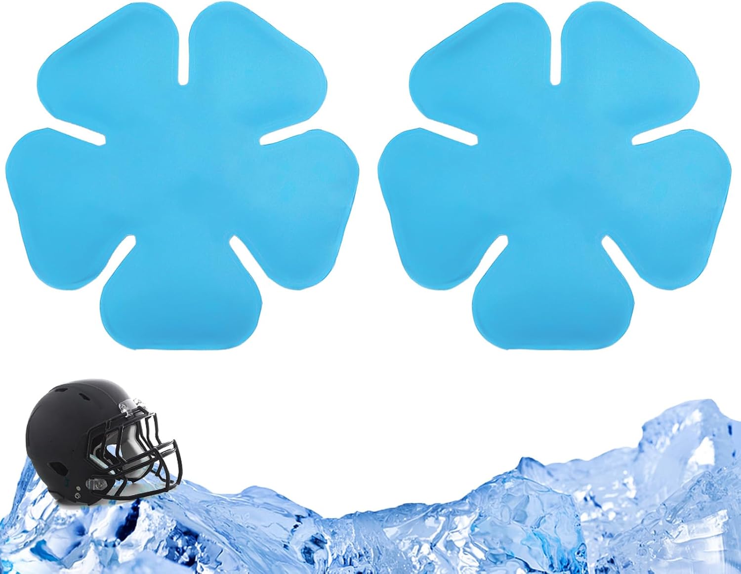 Head Cooling Ice Pack 2 Pack, Reusable Flexible Cooling Gel Liner for Regular Hats, Cycling and Catcher Helmets, Summer Heat Relief (Lake Blue)