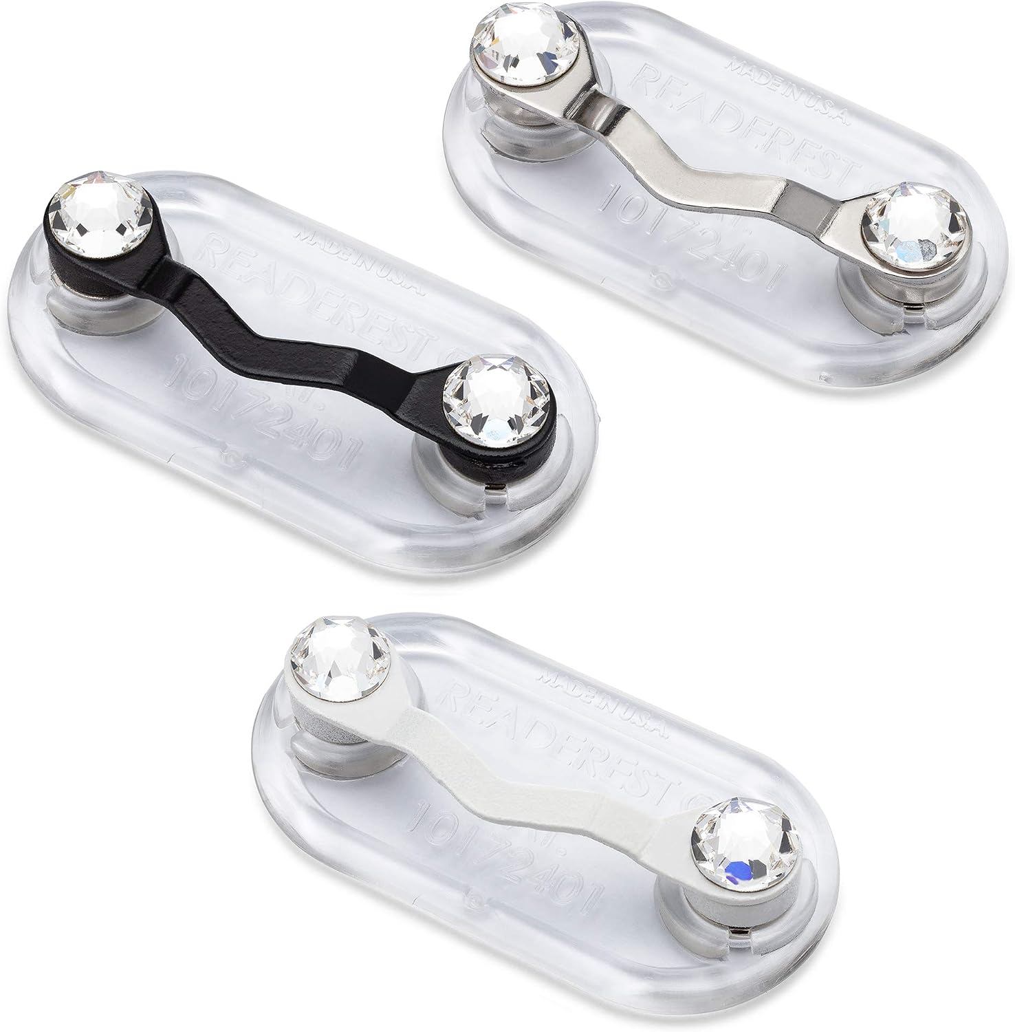 Readerest Magnetic Glasses Holder (3 Pack), Magnet Clip for Readers, Sunglasses & Work Badges for Men & Women, USA Made