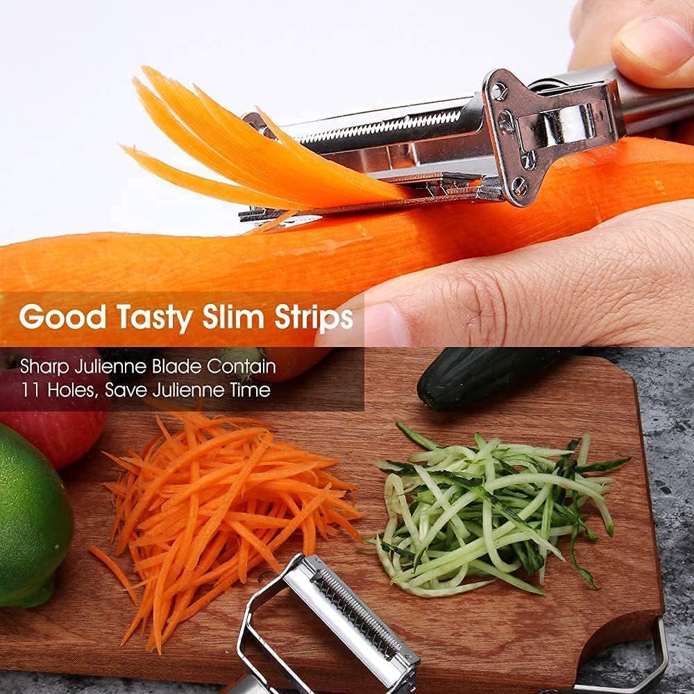 Multipurpose Stainless Steel Vegetable Peeler – Julienne Cutter & Slicer Tool