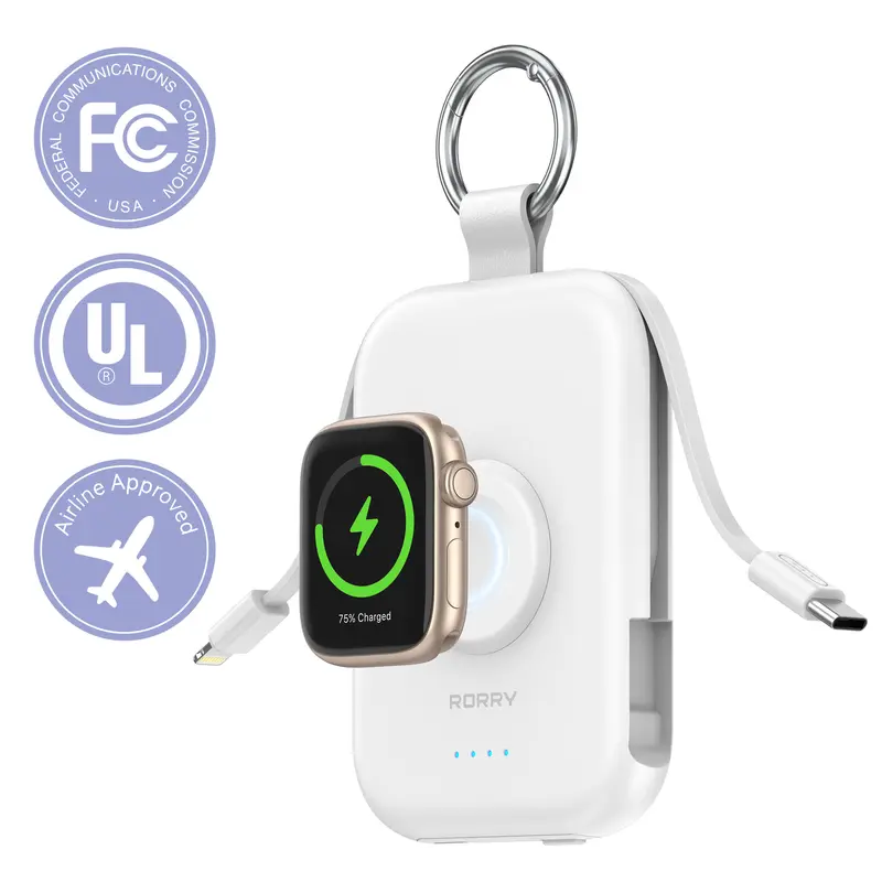 RORRY 5000mAh Portable Charger for Apple Watch & iPhone