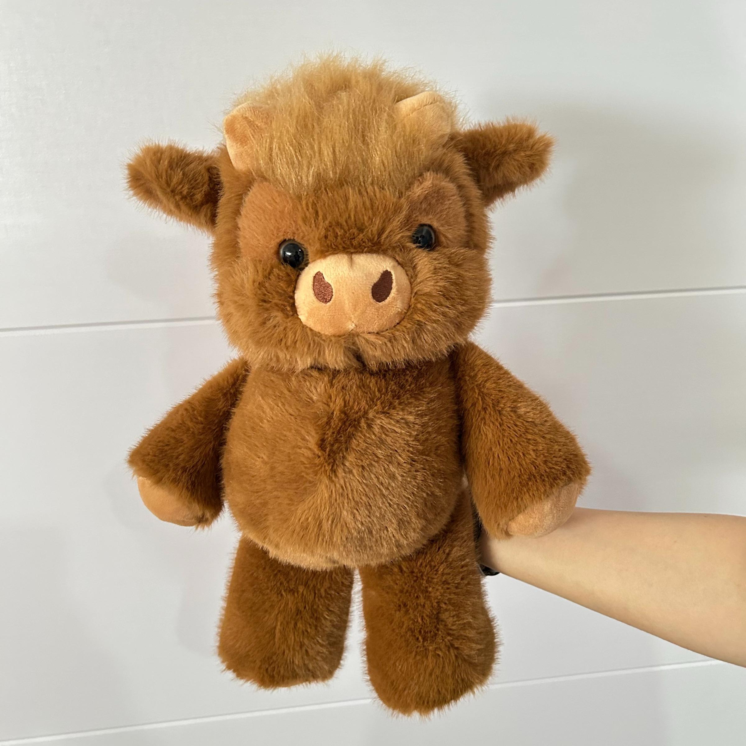 Running Highland Cow Plush Toy, Soft Fluffy Stuffed Animal, Cute Stuffed Animal, Cuddly Stuffed Animals, Kawaii Stuffed Animals, Soft Huggable, Perfect for Kids Birthday Gifts, Valentine's Day, Mother's Day, Graduation, Wedding