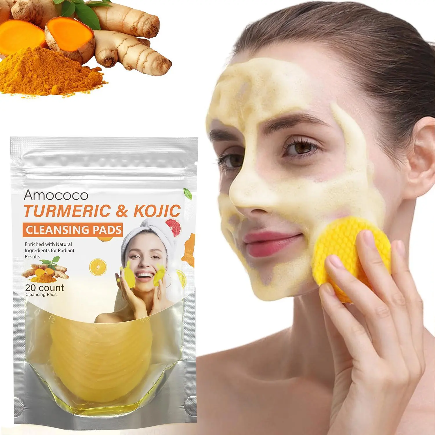 Turmeric & Kojic Cleansing Pads - 20pcs Deep Clean