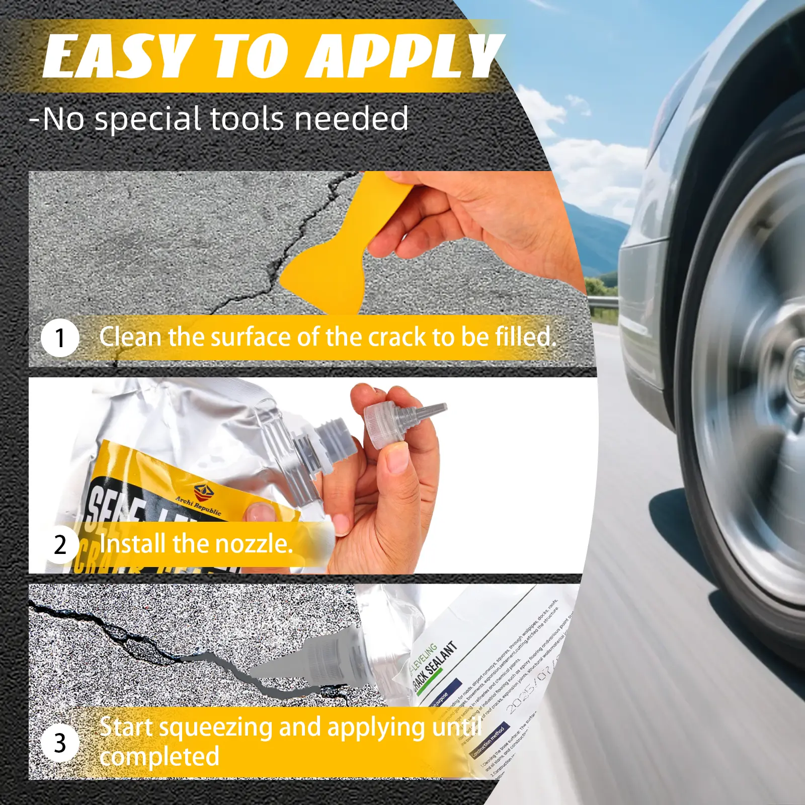 Self-leveling crack sealant