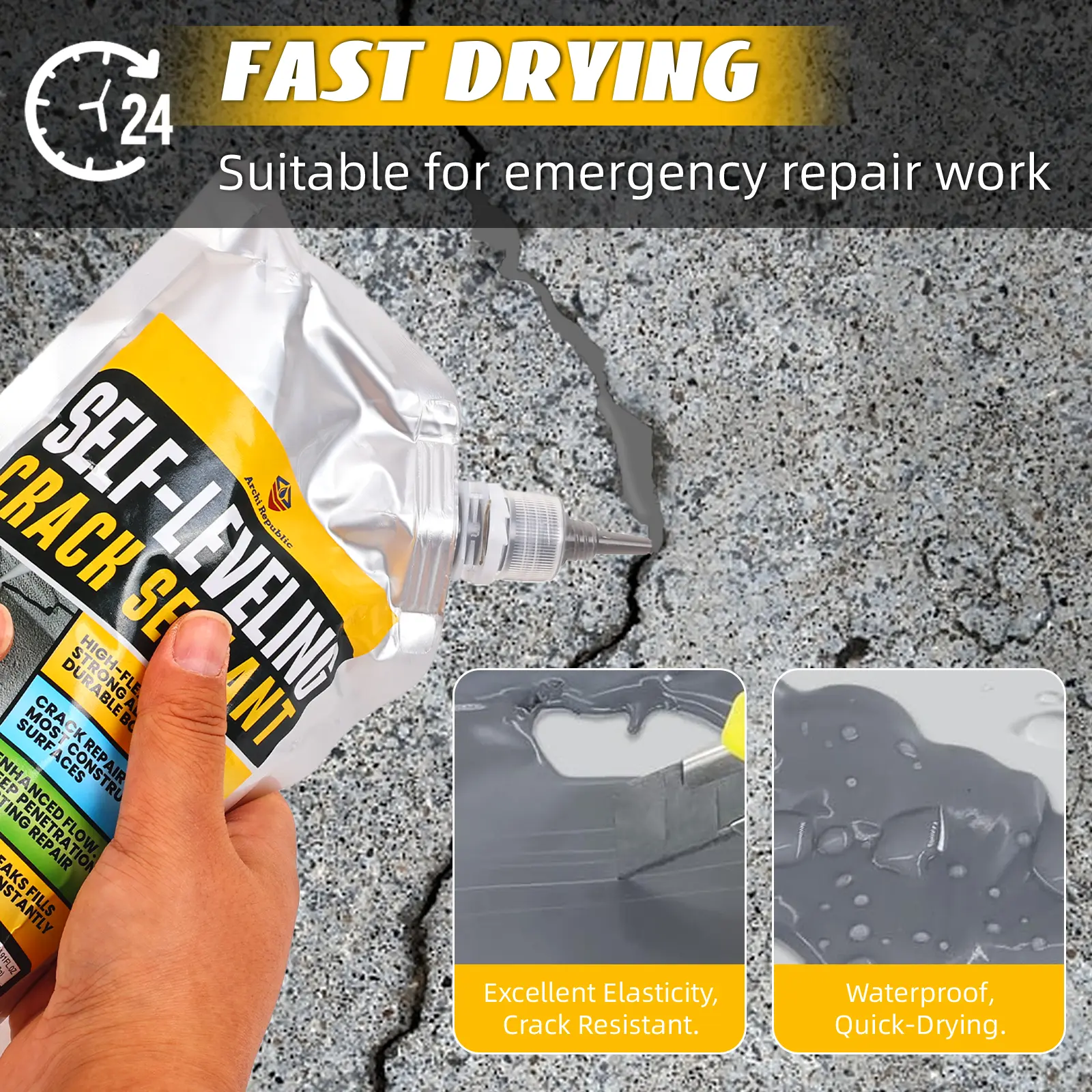 Self-leveling crack sealant